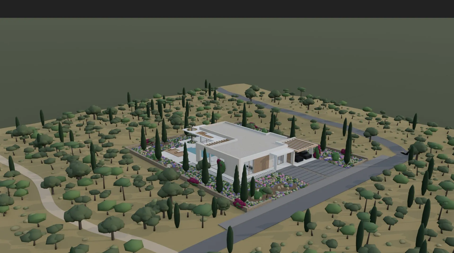 Villa from above — Blender model
