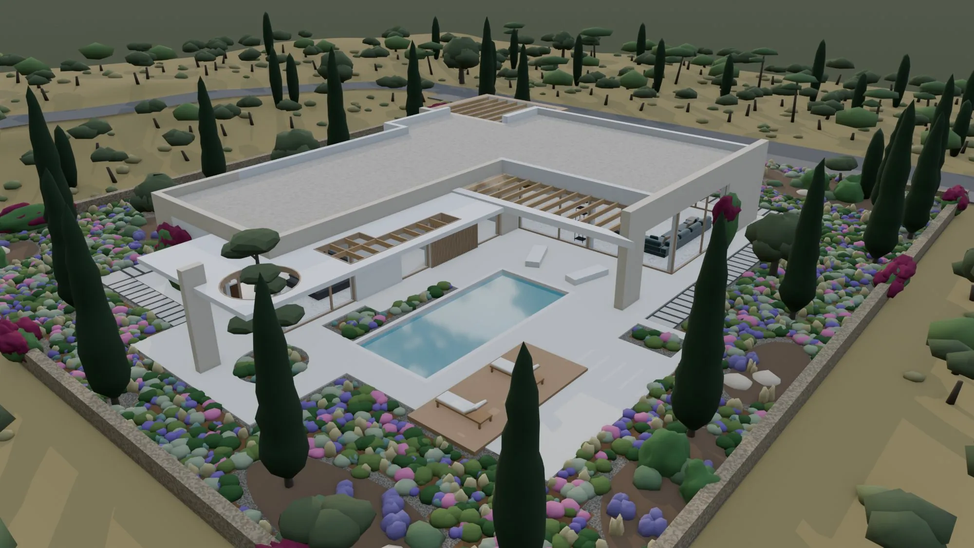 Villa from the north-west — Blender model