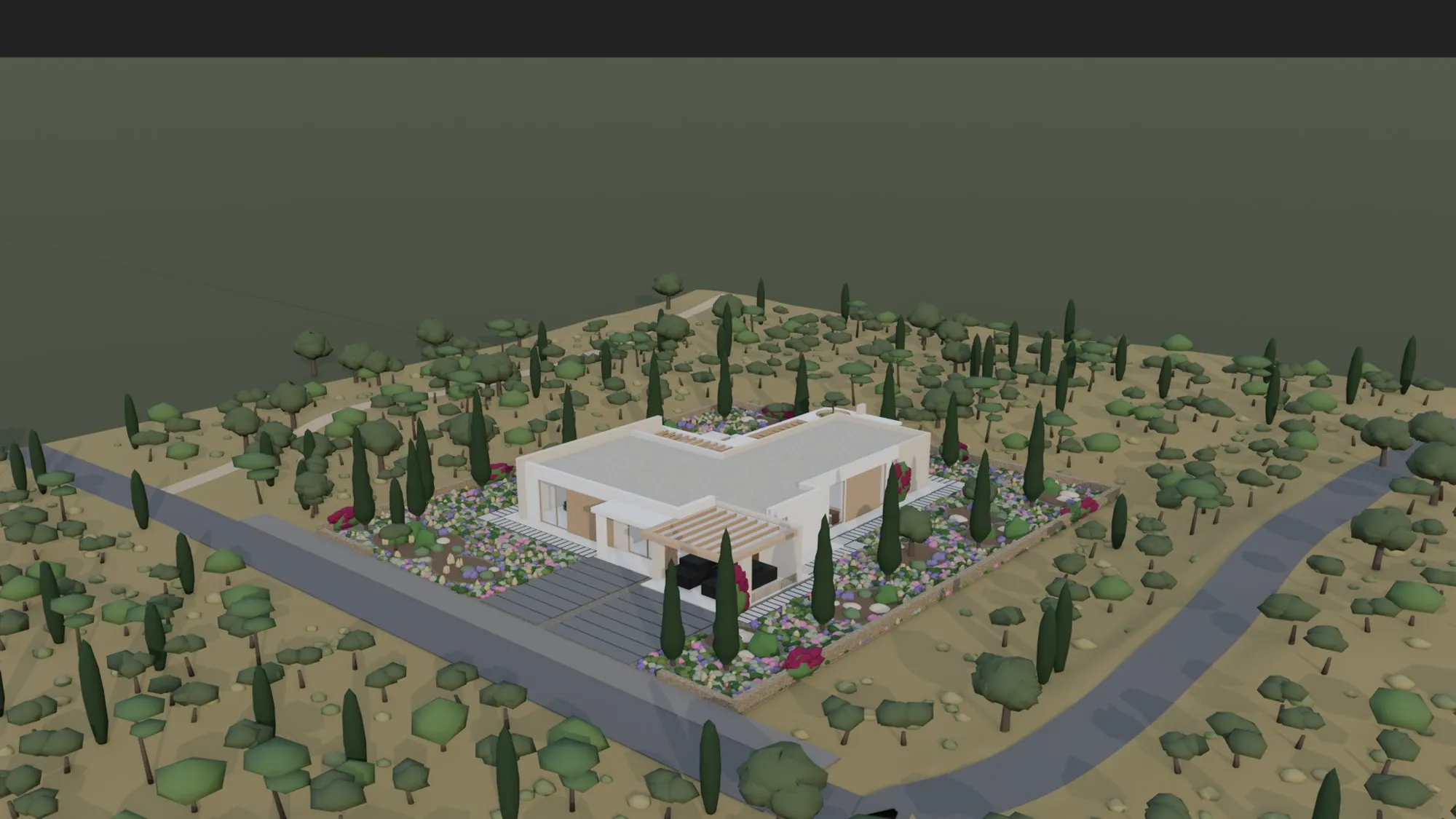 Villa from the south-east — Blender model