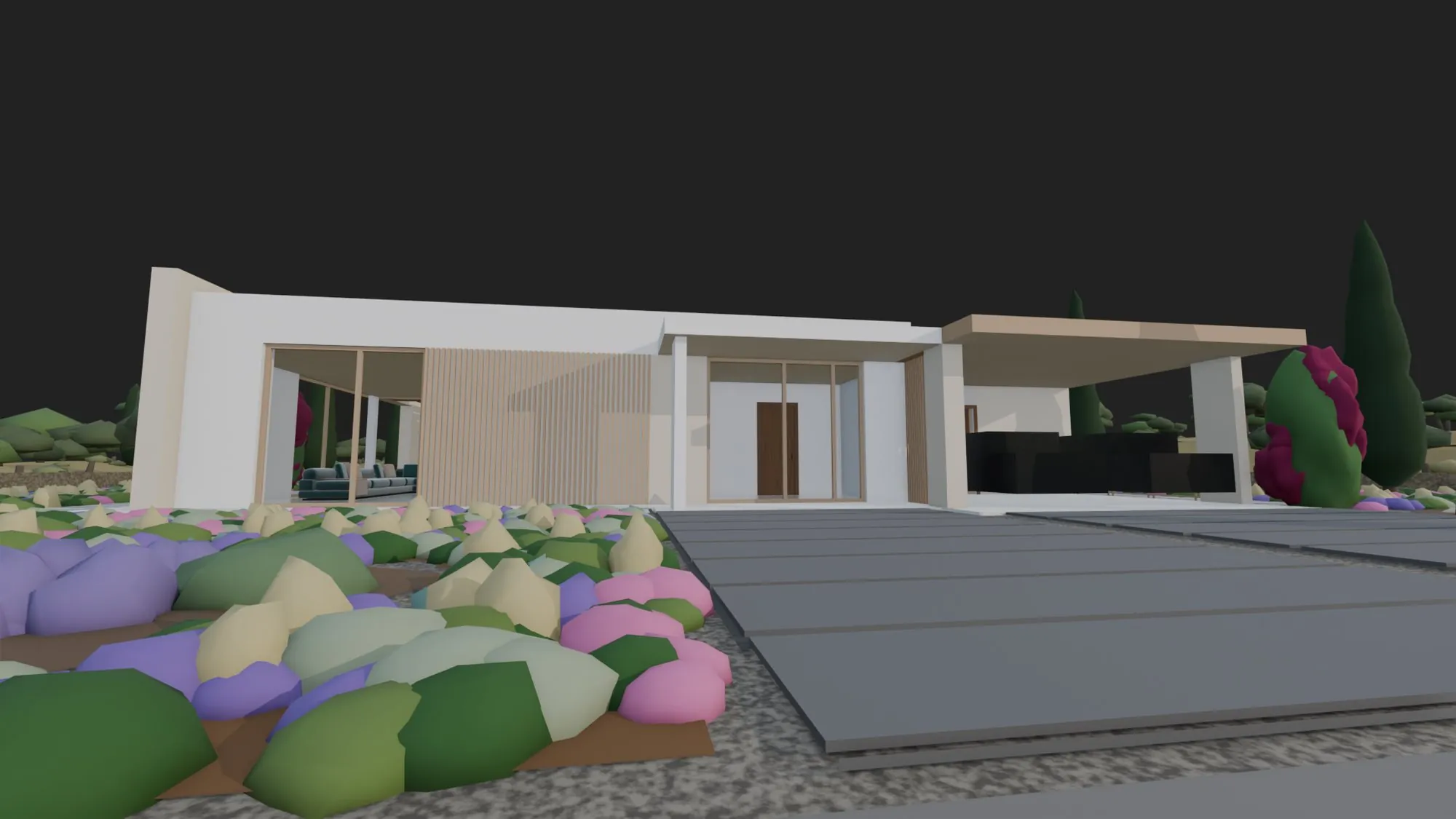 Villa entrance — Blender model